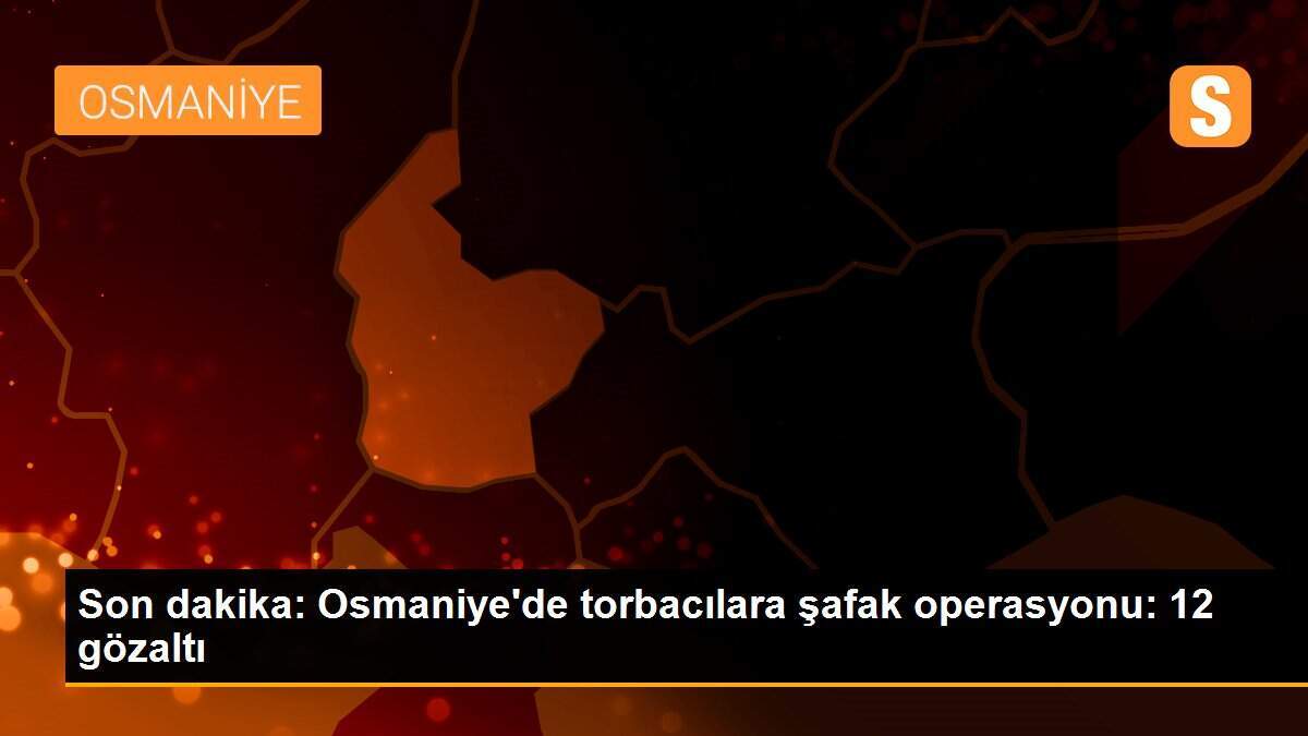 Son dakika: Osmaniye\'de torbacılara şafak operasyonu: 12 gözaltı