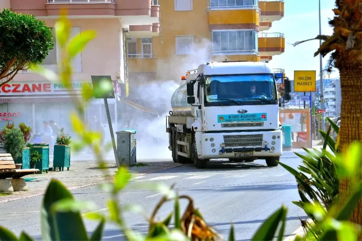 Alanya sokakları kısıtlama temizliği