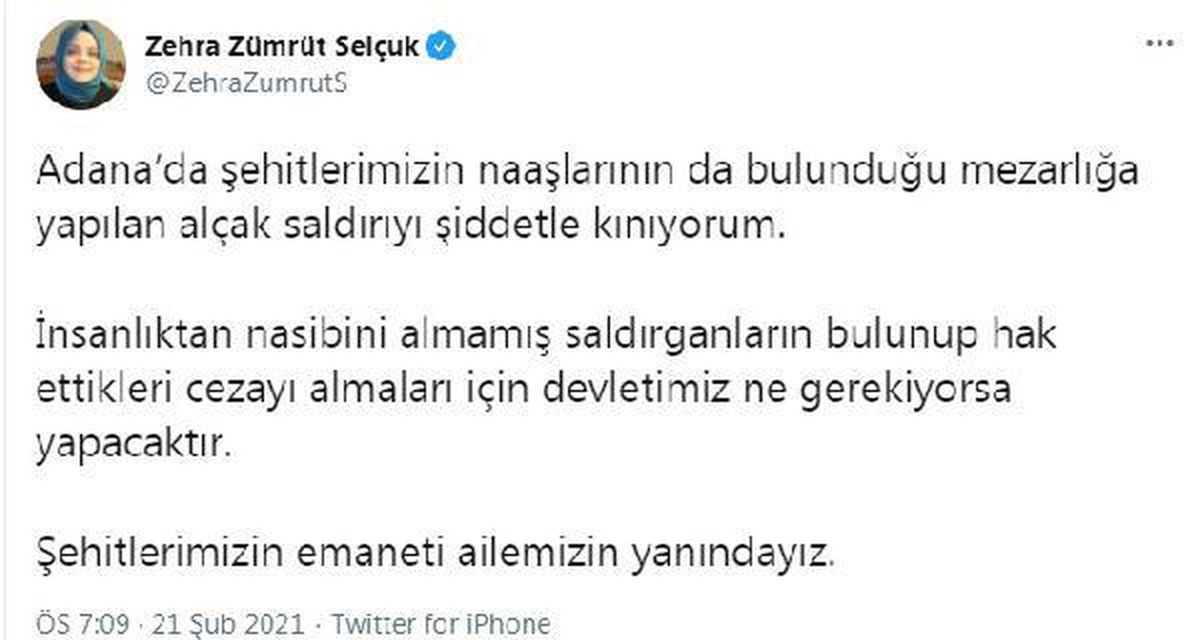 Bakan Selçuk: Şehitlerimizin emaneti ailemizin yanındayız