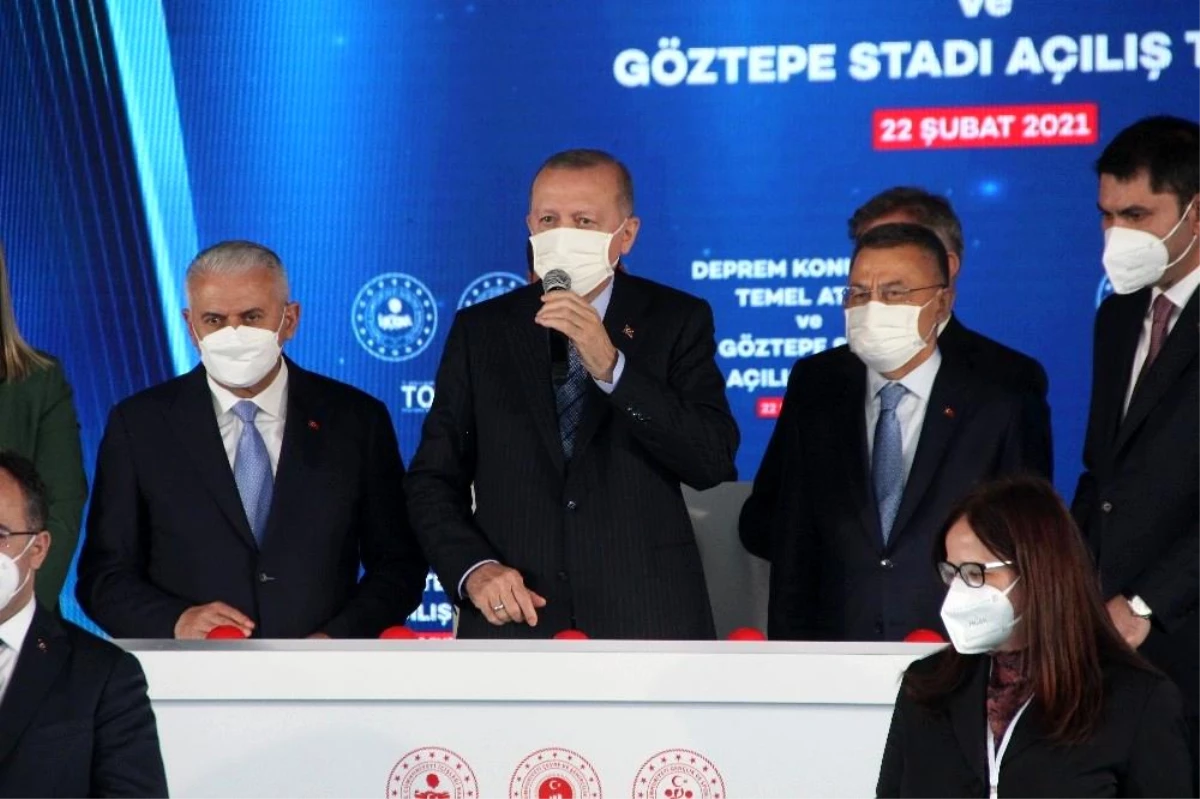 Cumhurbaşkanı Erdoğan, video konferans yöntemiyle Gürsel Aksel Stadı\'nın açılışına katıldı (2)