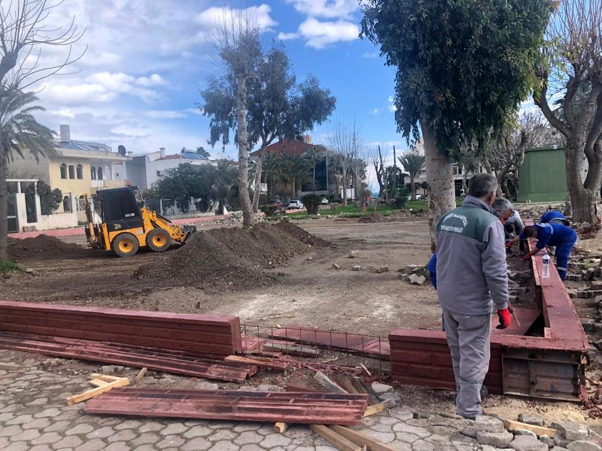 Kemer Belediyesinden yeşil alan çalışması