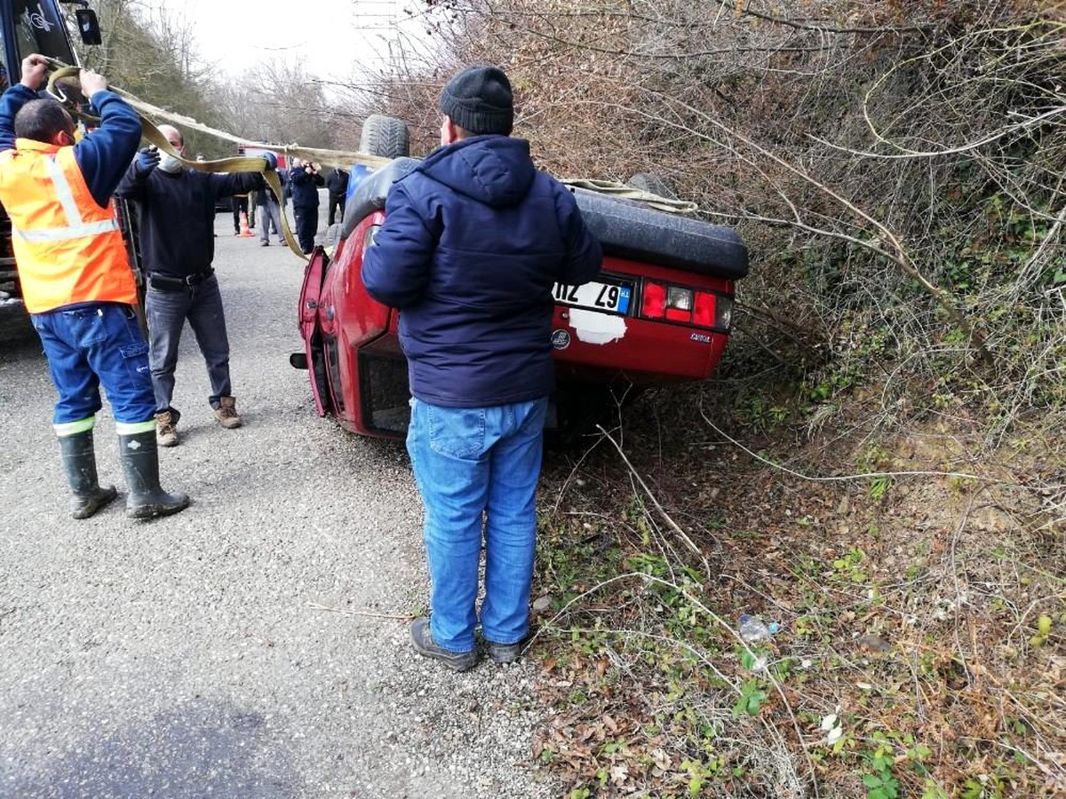 Kontrolden çıkan araç takla attı: 1 yaralı
