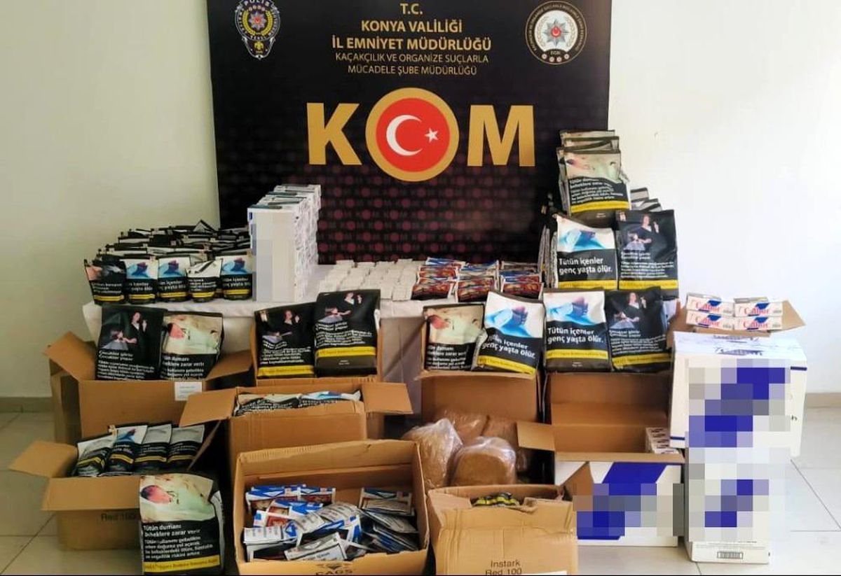 Son dakika haberi | Konya\'da kaçak tütün ve makaron operasyonu