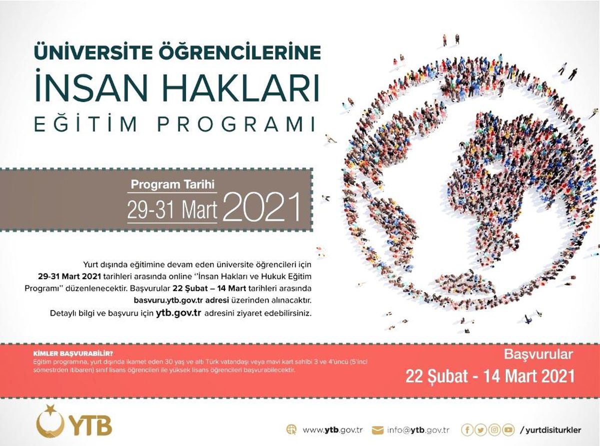 YTB\'nin İnsan Hakları Online Eğitim Programı\'na başvurular başladı