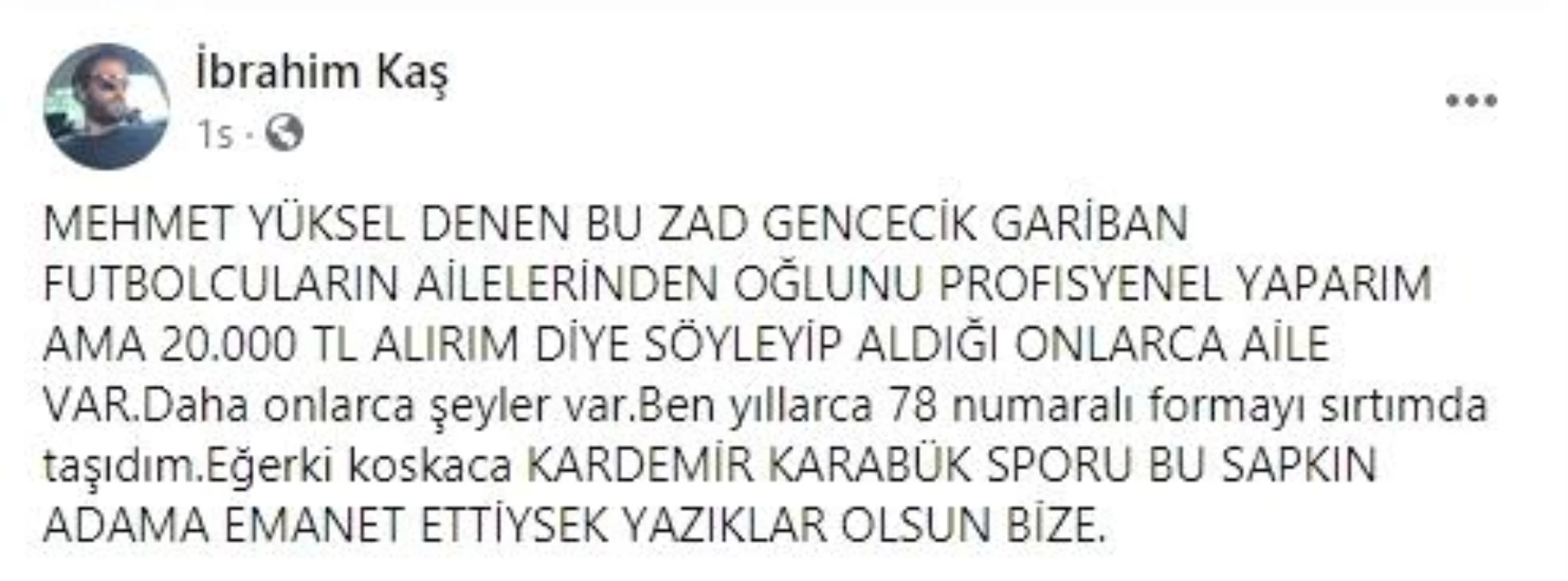 Son dakika haberleri... Karabükspor Başkanı Mehmet Yüksel\'den futbolcusuna küfürlü mesaj