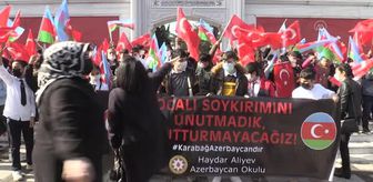 Son dakika haber... Haydar Aliyev Azerbaycan Okulu öğretmen ve öğrencileri, Hocalı Katliamı'nı Edirnekapı Şehitliği'nde andı