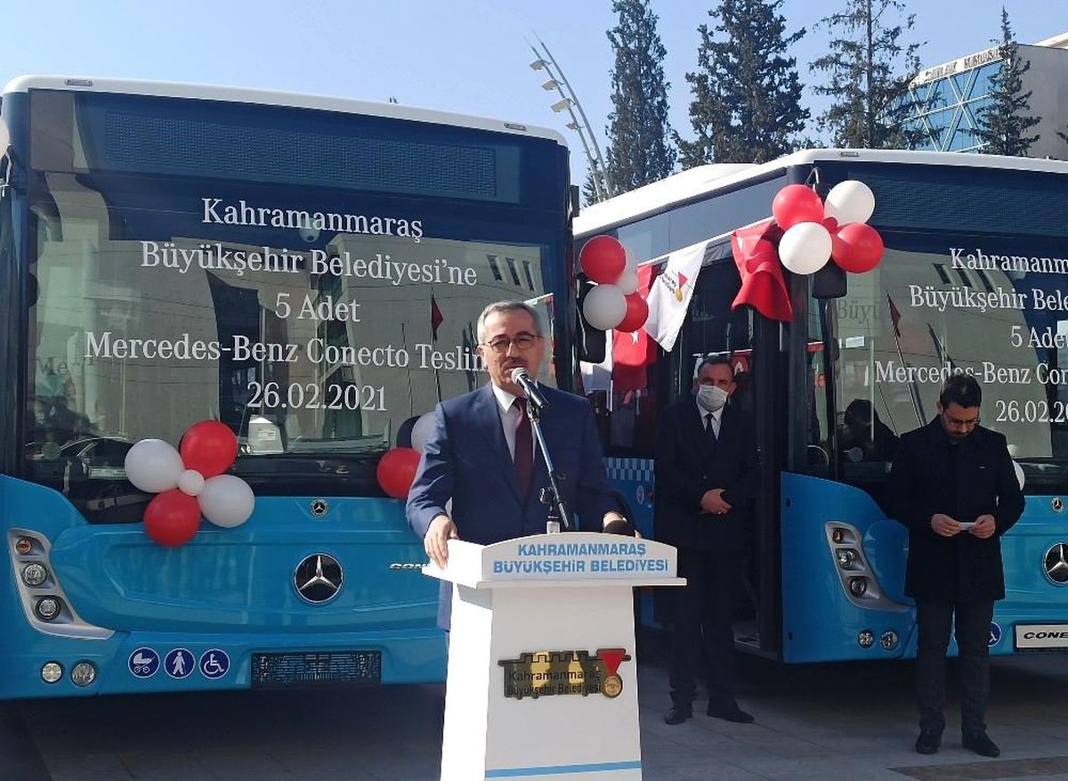 Kahramanmaraş\'a tam donanımlı 5 yeni halk otobüsü