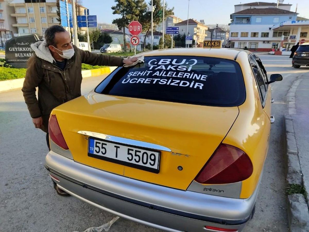 Şehit ailelerine ücretsiz taksi