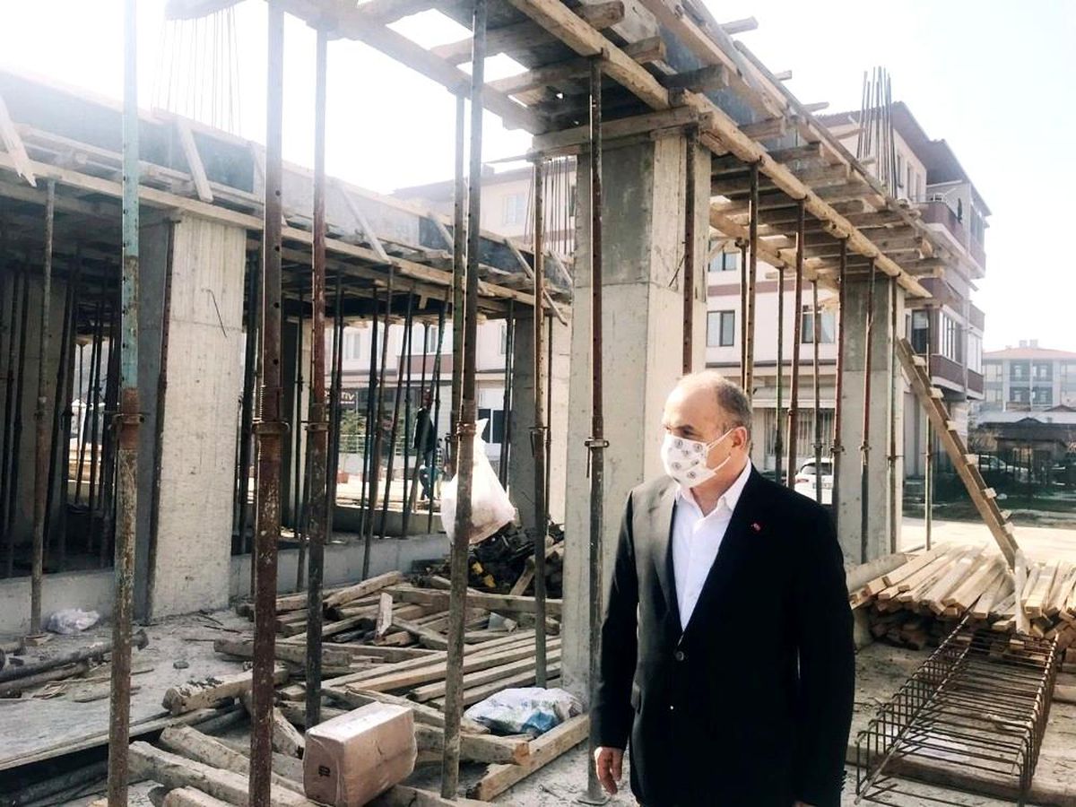 Son dakika haberi... Başkan Özlü, İtfaiye inşaatını inceledi