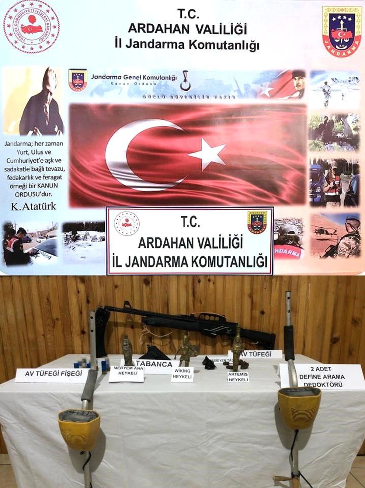 Ardahan\'da Roma dönemine ait Meryem Ana heykeli ele geçirildi