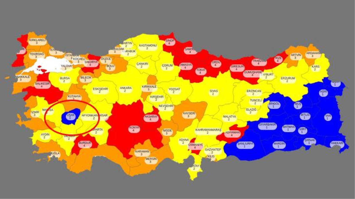 Normalleşme haritasına bakan herkes bu ili fark ediyor! İşte Uşak\'ın mavi kalmasının 3 sırrı