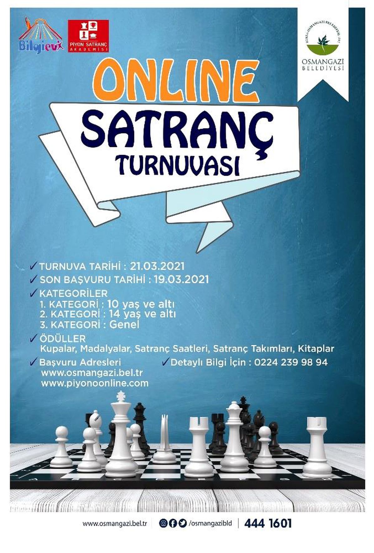 Osmangazi\'den online satranç turnuvası