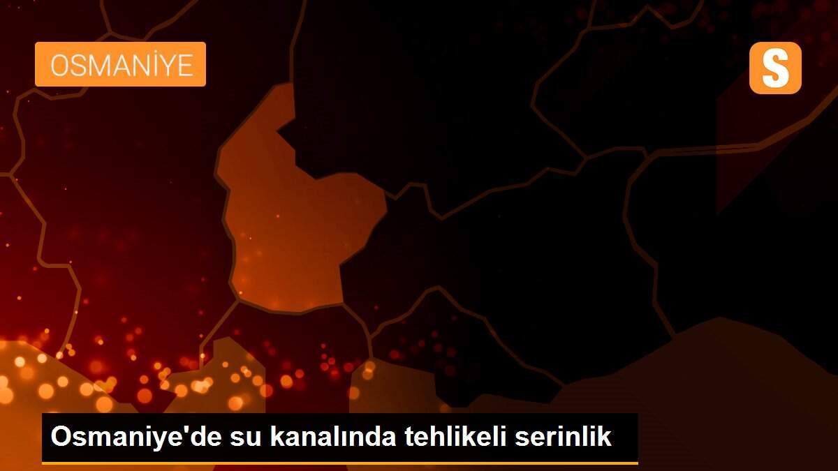 Osmaniye\'de su kanalında tehlikeli serinlik