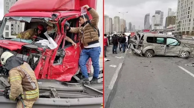 Esenyurt TEM'de ortalık savaş alanı! Karşı şeride giren otomobil 4 aracı biçti, yaralılar var