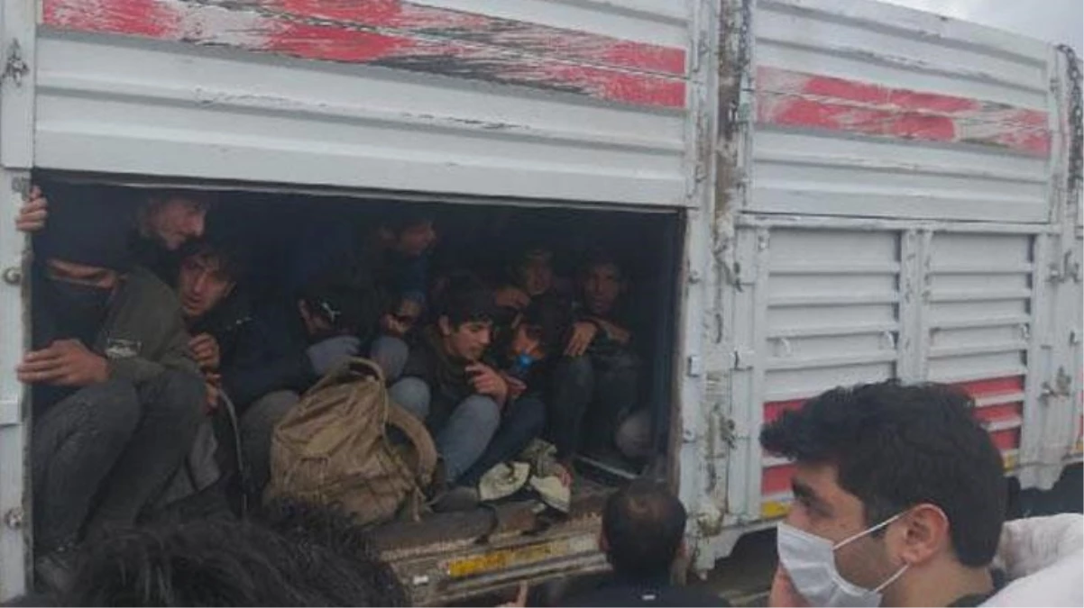Van\'da 1 kişinin öldüğü kaza sonrası tırdan balık istifi 114 kaçak göçmen çıktı