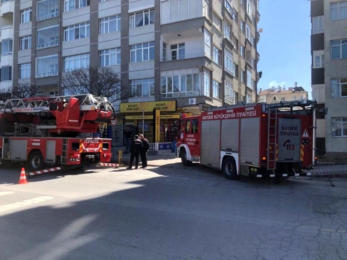 Aspiratörde çıkan yangın ekipleri harekete geçirdi