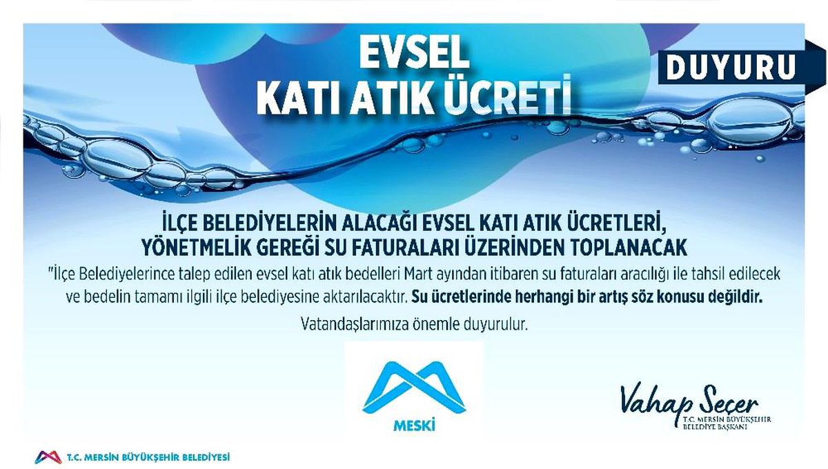 Son Dakika | MESKİ\'den evsel katı atık bedeline ilişkin açıklama