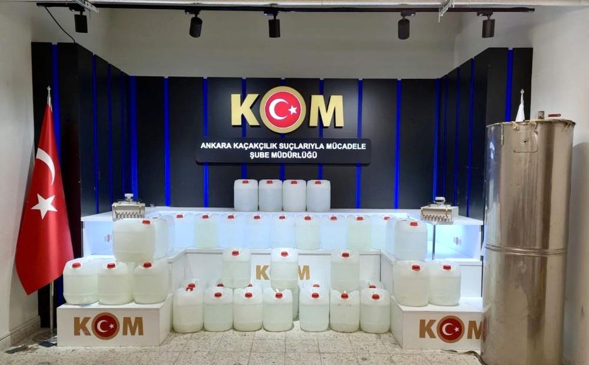 Başkentteki sahte içki operasyonunda 3 şüpheli yakalandı