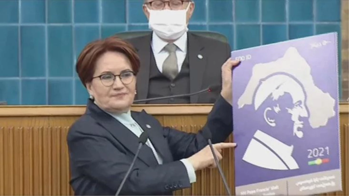 Akşener, Papa pulundaki skandal harita üzerinden hükümete yüklendi