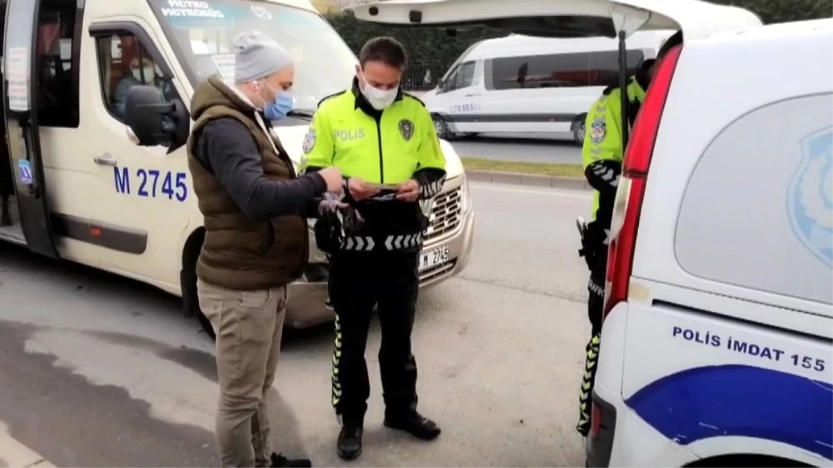 Fazla yolcu taşıyan minibüs şoförüne trafik polisi şoku