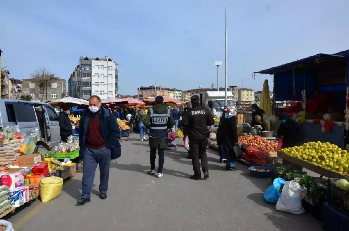 Pazarda maske ve HES kodu denetimi