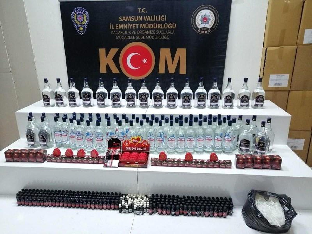 Samsun\'da iş yerinde etil alkol ele geçirilen şüpheli yakalandı
