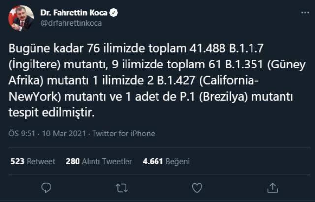 Son Dakika: Mutasyonlu virüs kaç ilde görüldü? Bakan Koca, Bilim Kurulu sonrası kritik sayıyı açıkladı