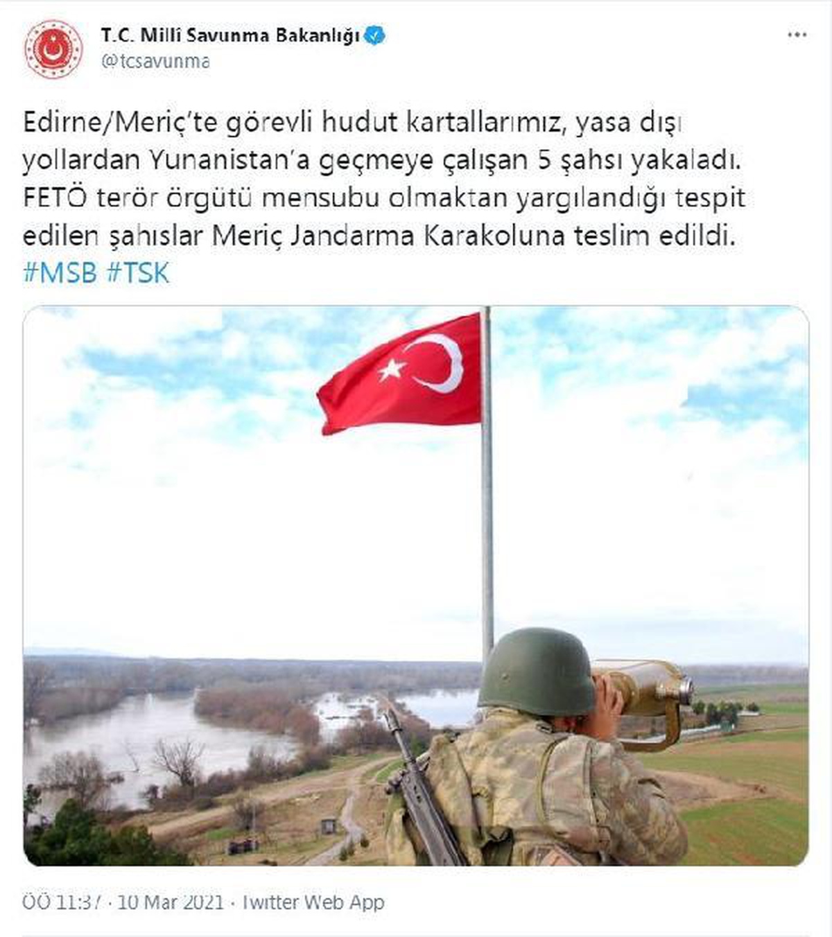 Son dakika haberleri: Edirne\'de yasa dışı yollardan Yunanistan\'a geçmeye çalışan 5 FETÖ üyesi yakalandı
