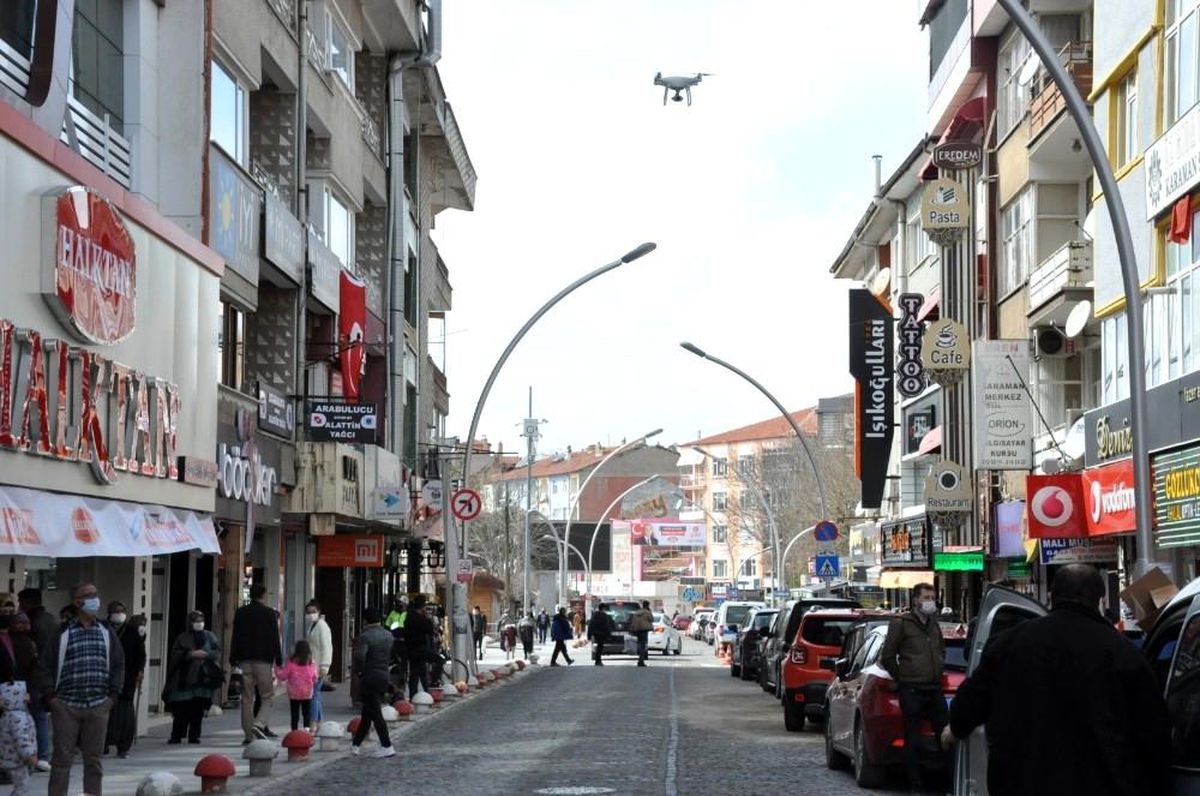 Son dakika haberi: Karaman polisinden drone ile korona virüs denetimi