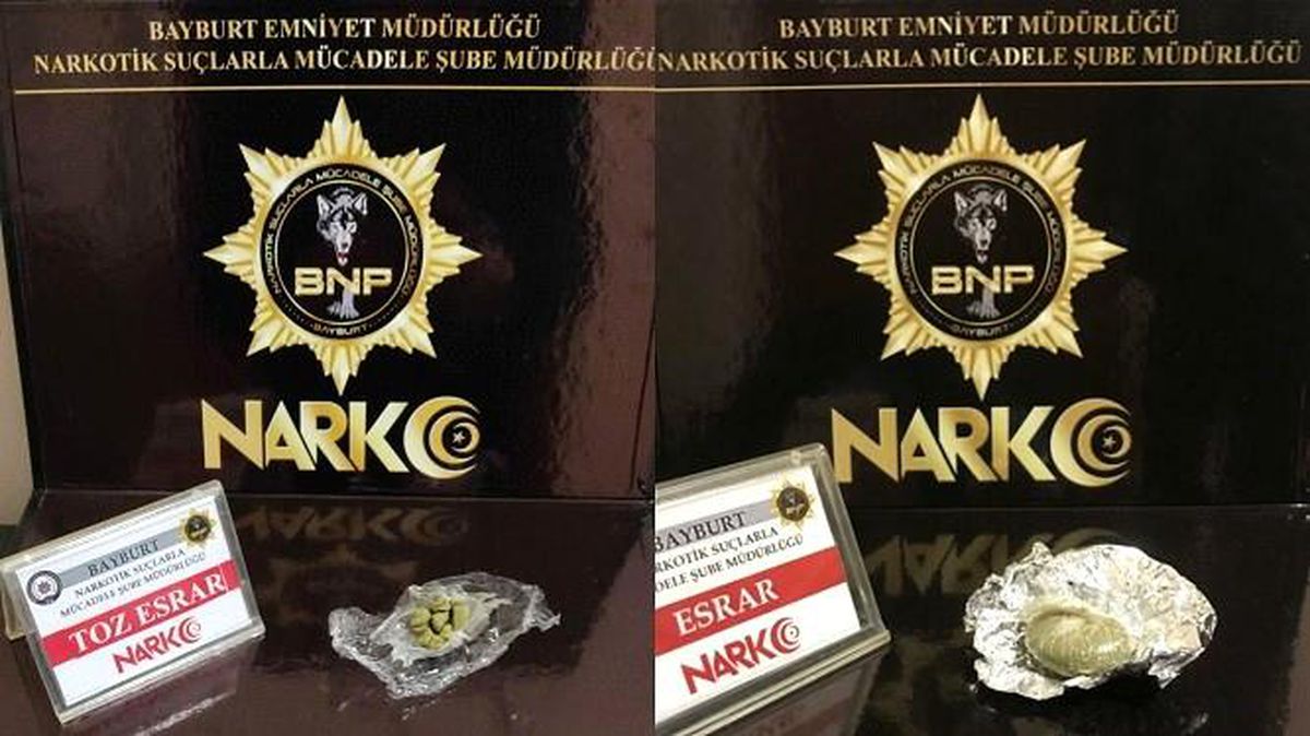Bayburt\'ta bir miktar toz esrar maddesi ele geçirildi