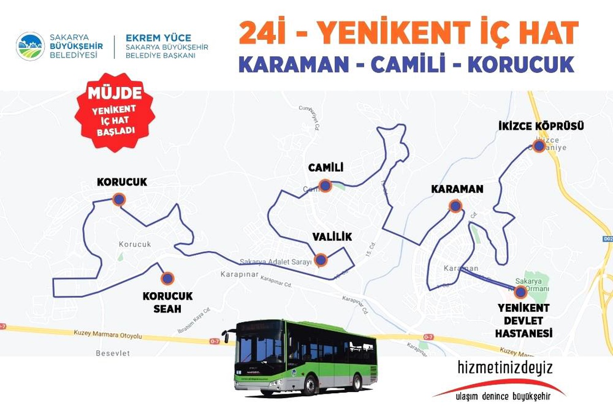 Yenikent bölgesinde yeni belediye otobüs hattı hizmete başladı