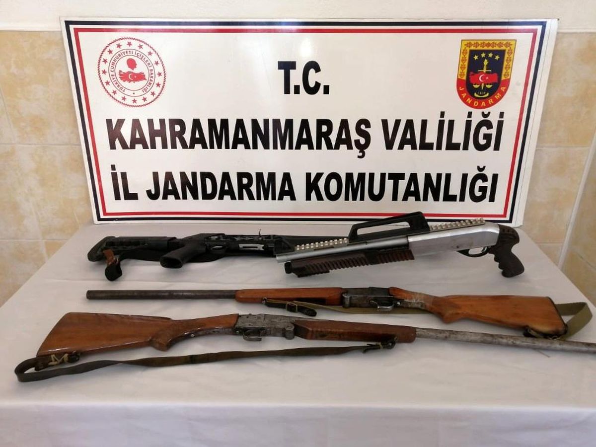 Kahramanmaraş\'ta 4 adet ruhsatsız tüfek ele geçirildi