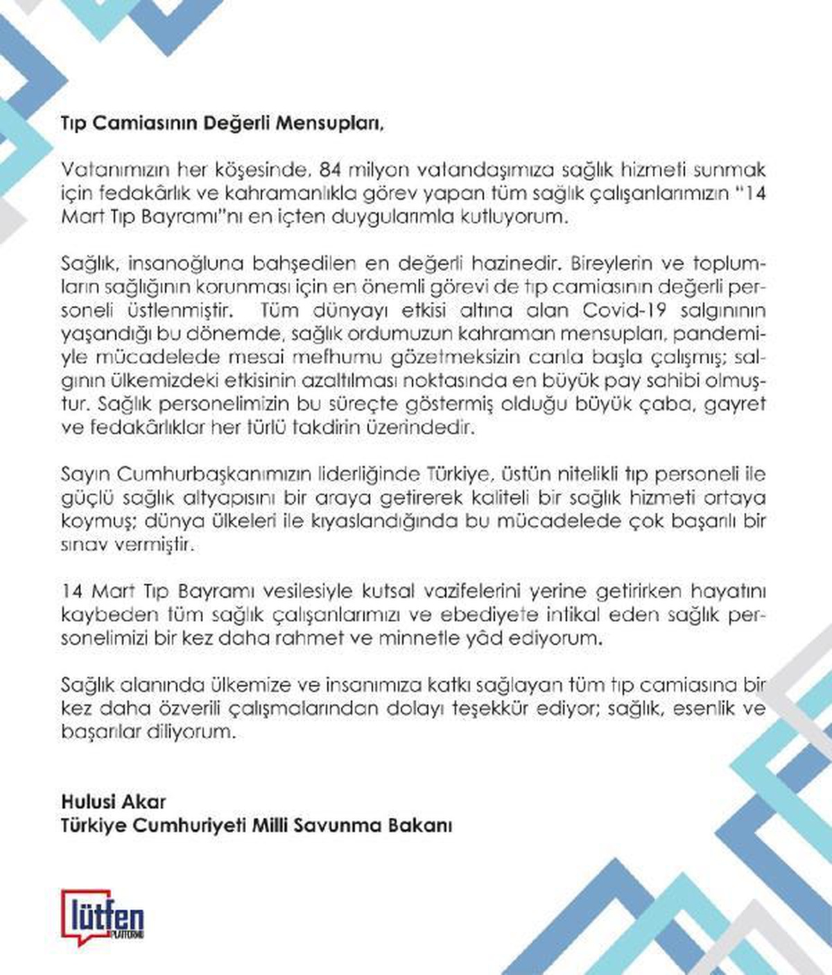 Son dakika haber! Bakan Akar, sağlık personeli ile bir araya geldi (2)