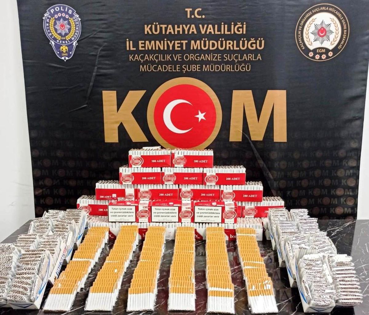 Son dakika haber | Kütahya\'da 14 bin 860 adet kaçak makaron ele geçirildi
