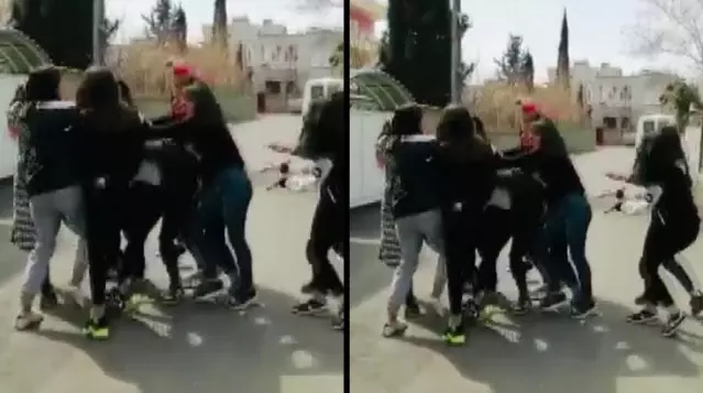 Ad�yaman'da k�zlar�n sa� sa�a kavgas�