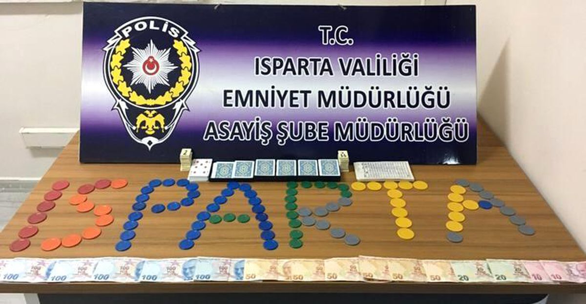 Isparta\'da kumar baskınında yakalanan 8 kişiye 34 bin 551 lira ceza