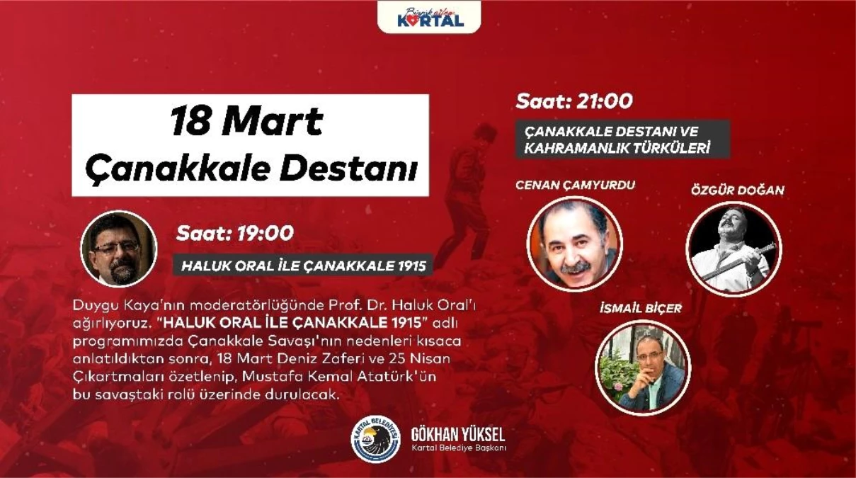 Kartal Belediyesi\'nden Çanakkale Zaferi\'nin 106. yıl dönümüne özel etkinlikler