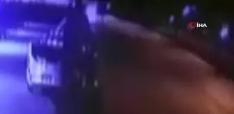 Minibüs, yolun karşısına geçen yayaya böyle çarptı