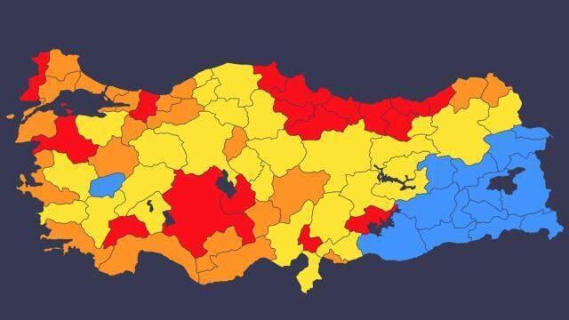 Vaka sayısına göre hazırlanan yeni risk haritasında korkutan tablo: Yalnızca 3 il mavi