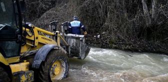 Mahsur kalan köpeği, belediye ekipleri kurtardı