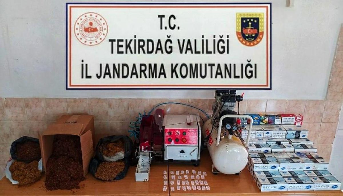 40 bin liralık makine ile sigara sararken yakalandı