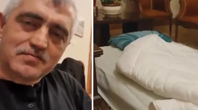 Vekilliği düşürüldükten sonra Meclis'te eyleme başlayan HDP'li Gergerlioğlu, yer yatağını gösterdi