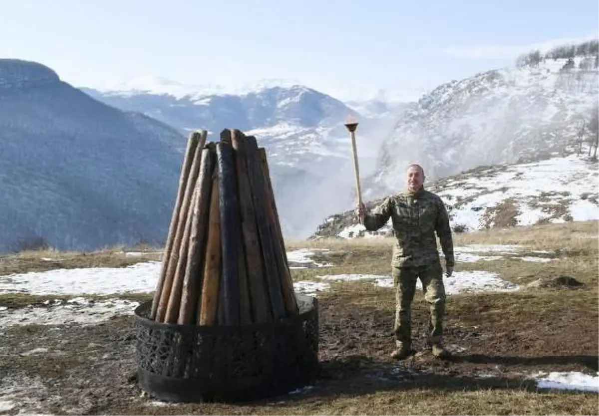 Son dakika! Azerbaycan Cumhurbaşkanı Aliyev, Nevruz ateşini işgalden kurtarılan Şuşa\'da yaktı