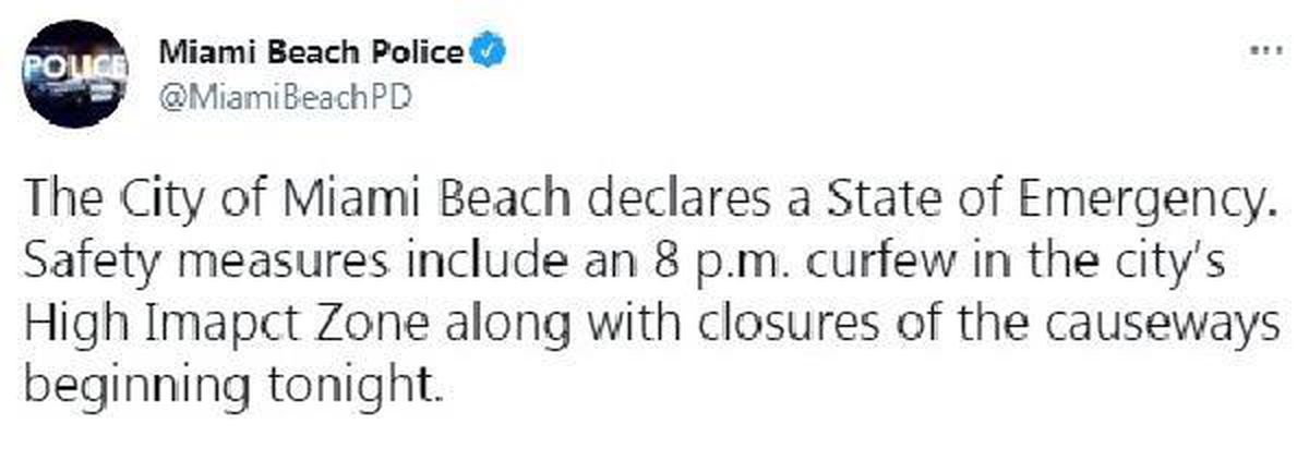 Miami Beach\'te olağanüstü hal ilan edildi