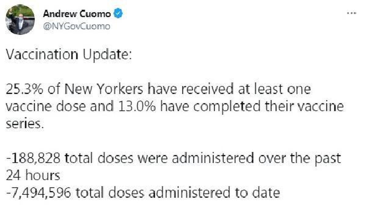 New York\'ta her 4 kişiden 1\'i aşılandı