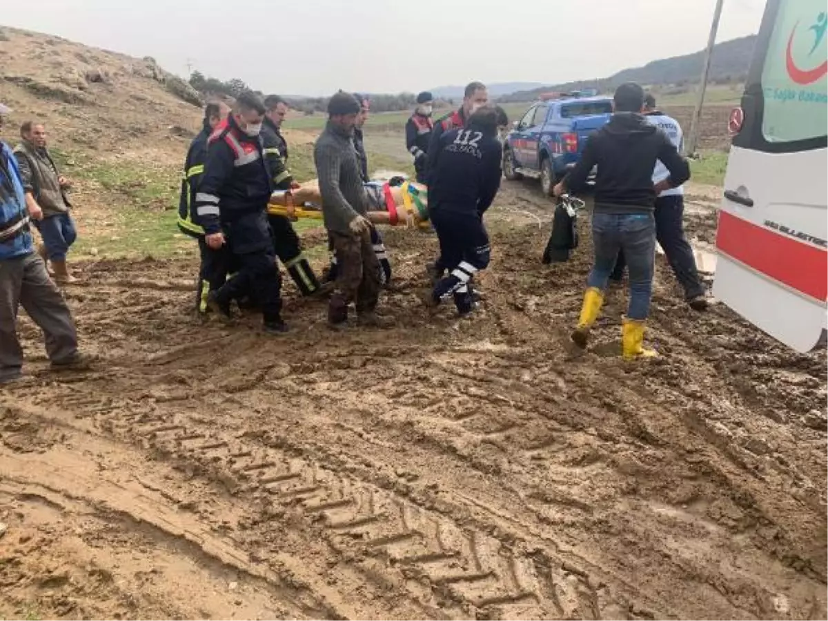 Traktörün şaftına sıkışan çiftçi ağır yaralandı