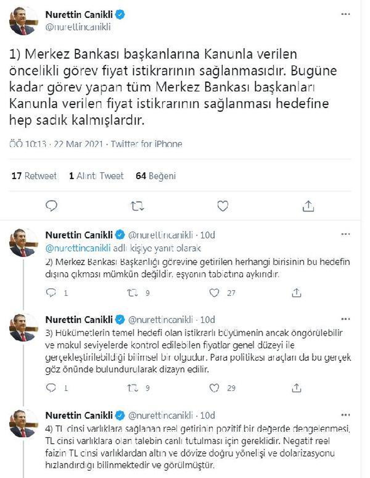 AK Parti\'li Canikli: Merkez Bankası başkanının değişimi piyasalara meydan okumak değildir