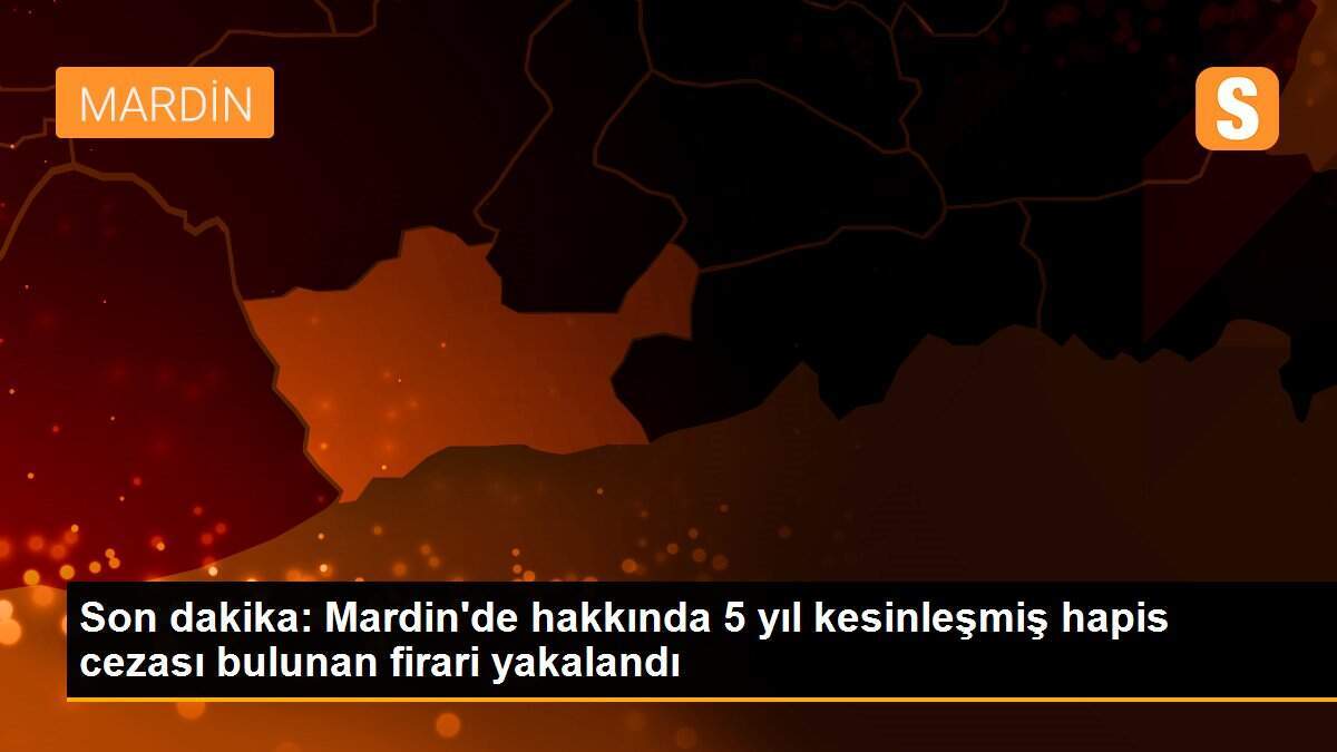 Son dakika: Mardin\'de hakkında 5 yıl kesinleşmiş hapis cezası bulunan firari yakalandı
