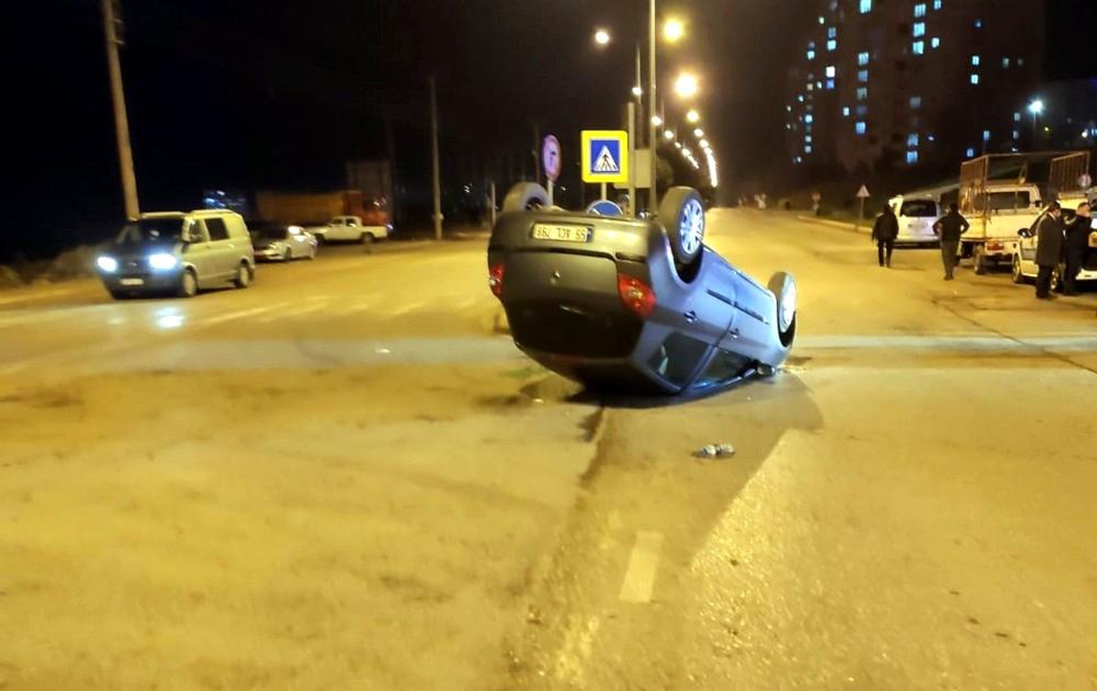 Samsun\'da otomobil takla attı: 1 yaralı