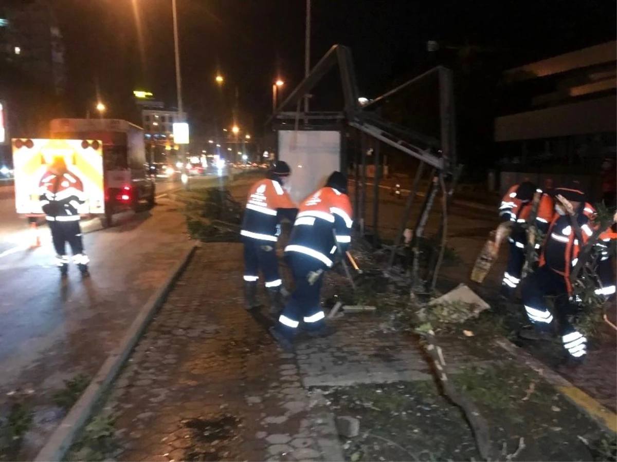 Bakırköy\'de otomobil otobüs durağına daldı: 1 yaralı